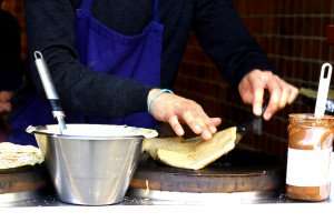 Eating crepes in Paris on a Paris culinary tour.